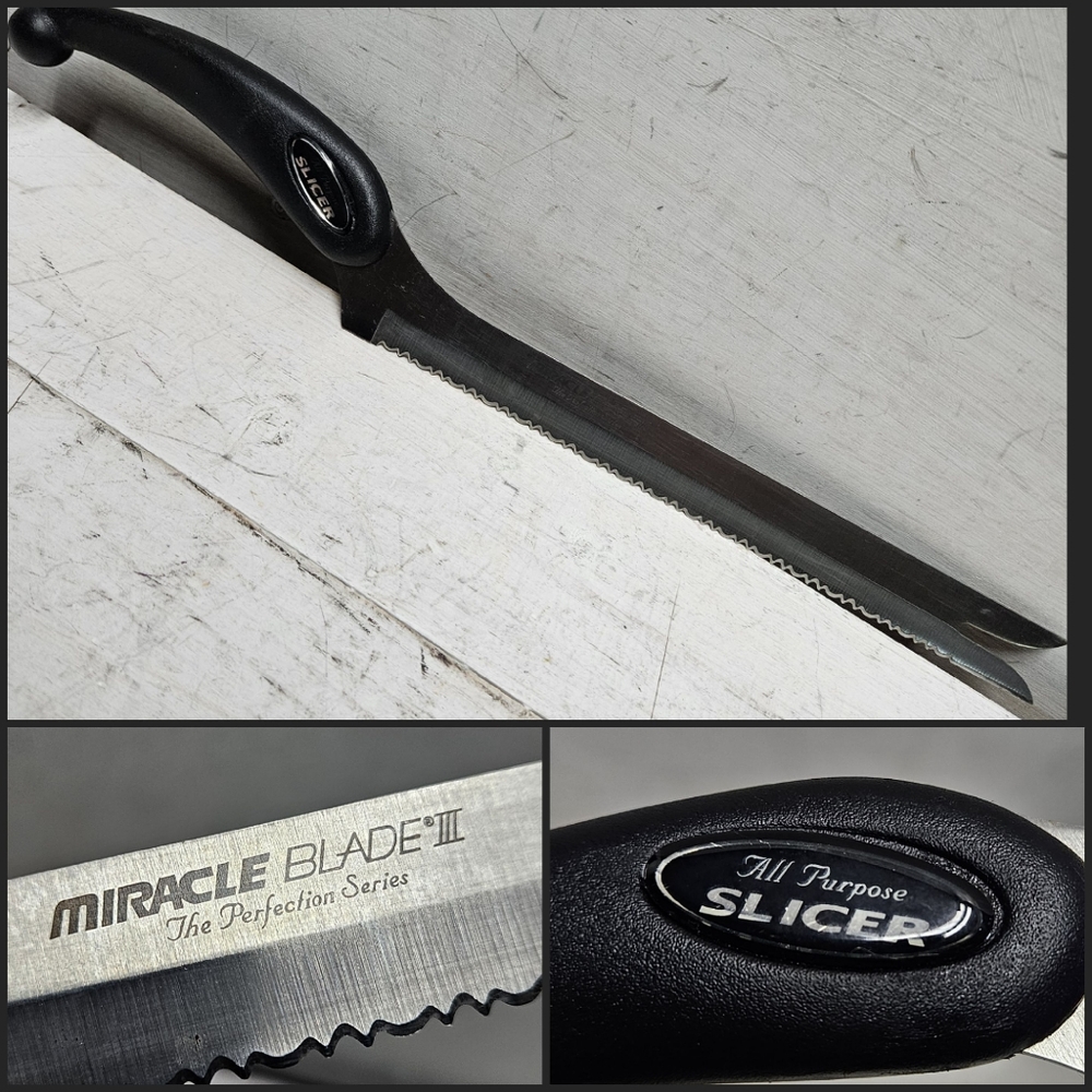 Vintage Miracle Blade III All Purpose Slicer knife 2000s Y2K kitchen cutlery